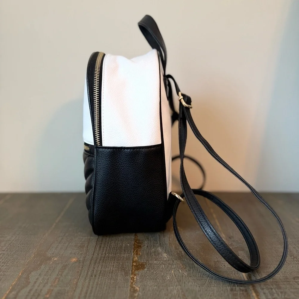 Claire's Black and White Color Block Mini Backpack